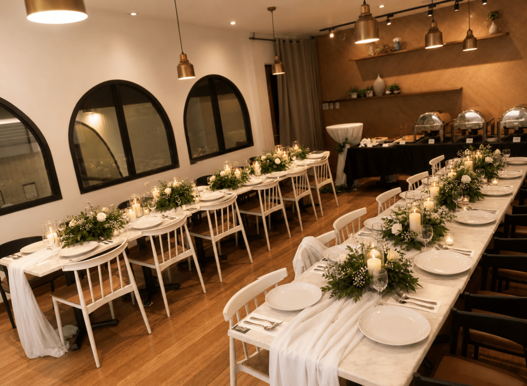 Intimate Wedding Reception at Lola Cafe Broadway by Shabby Chic Style Studio