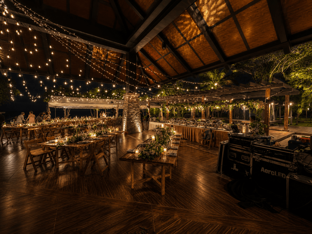 Romantic Rustic Reception Set Up Beachfront by Shabby Chic Style Studio