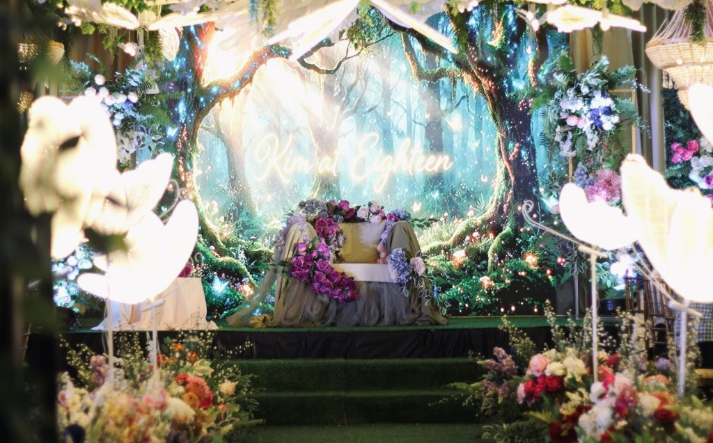 Enchanted Forest Debut Wedding Event Venue Styling Set Up by Shabby Chic Style Studio Real Client Review