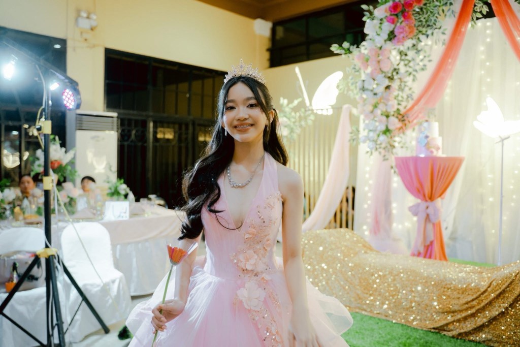Photography Shabby Chic Style Studio Venue Styling 18 Roses affordable debut package, Fairview, Casa Milan, Quezon City, North Caloocan, ceiling treatment, venue styling, and all-in debut package Review Pink